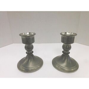 Vintage Web Pewter Weighted Taper Candlestick Holders JC464